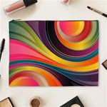 Abstract Colorful Background Wavy Cosmetic Bag (XL) Front