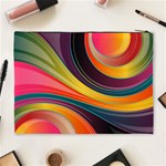 Abstract Colorful Background Wavy Cosmetic Bag (XL) Back