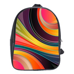 Abstract Colorful Background Wavy School Bag (large)