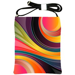 Abstract Colorful Background Wavy Shoulder Sling Bag