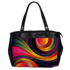 Abstract Colorful Background Wavy Oversize Office Handbag