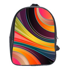 Abstract Colorful Background Wavy School Bag (xl) by HermanTelo