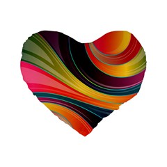 Abstract Colorful Background Wavy Standard 16  Premium Heart Shape Cushions