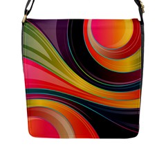 Abstract Colorful Background Wavy Flap Closure Messenger Bag (l) by HermanTelo