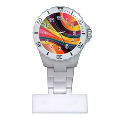 Abstract Colorful Background Wavy Plastic Nurses Watch