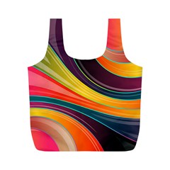 Abstract Colorful Background Wavy Full Print Recycle Bag (m)