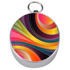 Abstract Colorful Background Wavy Silver Compasses by HermanTelo