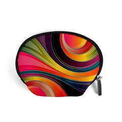 Abstract Colorful Background Wavy Accessory Pouch (small)