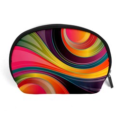 Abstract Colorful Background Wavy Accessory Pouch (large)