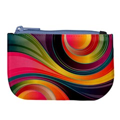 Abstract Colorful Background Wavy Large Coin Purse by HermanTelo