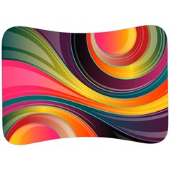 Abstract Colorful Background Wavy Velour Seat Head Rest Cushion by HermanTelo