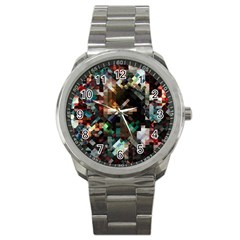 Abstract Texture Desktop Sport Metal Watch