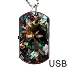 Abstract Texture Desktop Dog Tag Usb Flash (one Side)