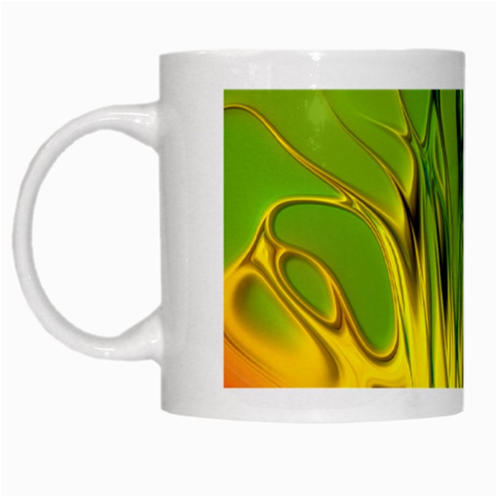 Abstract Pattern Lines Wave White Mugs