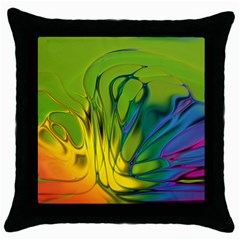 Abstract Pattern Lines Wave Throw Pillow Case (black) by HermanTelo