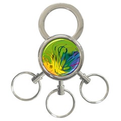 Abstract Pattern Lines Wave 3-ring Key Chains by HermanTelo