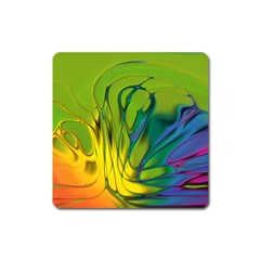 Abstract Pattern Lines Wave Square Magnet by HermanTelo