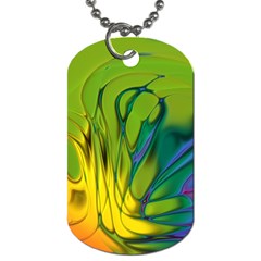 Abstract Pattern Lines Wave Dog Tag (one Side) by HermanTelo