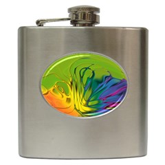 Abstract Pattern Lines Wave Hip Flask (6 Oz)