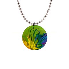 Abstract Pattern Lines Wave 1  Button Necklace