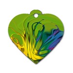 Abstract Pattern Lines Wave Dog Tag Heart (Two Sides) Front