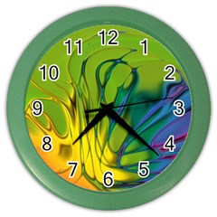 Abstract Pattern Lines Wave Color Wall Clock by HermanTelo