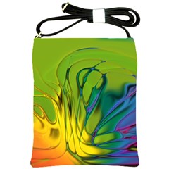 Abstract Pattern Lines Wave Shoulder Sling Bag by HermanTelo