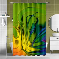 Abstract Pattern Lines Wave Shower Curtain 48  X 72  (small) 