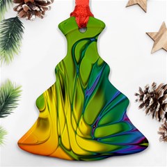 Abstract Pattern Lines Wave Christmas Tree Ornament (two Sides)