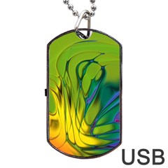 Abstract Pattern Lines Wave Dog Tag Usb Flash (two Sides)