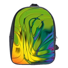 Abstract Pattern Lines Wave School Bag (xl) by HermanTelo