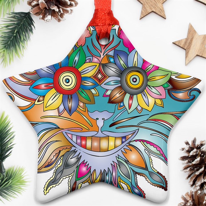 Anthropomorphic Flower Floral Plant Ornament (Star)