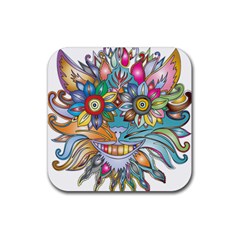 Anthropomorphic Flower Floral Plant Rubber Coaster (square)  by HermanTelo