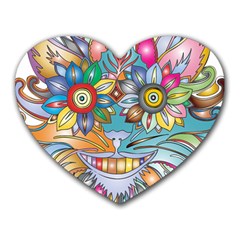 Anthropomorphic Flower Floral Plant Heart Mousepads by HermanTelo