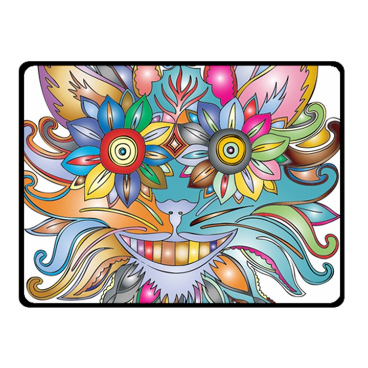 Anthropomorphic Flower Floral Plant Double Sided Fleece Blanket (Small) 