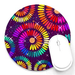 Abstract Background Spiral Colorful Round Mousepads by HermanTelo