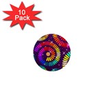 Abstract Background Spiral Colorful 1  Mini Magnet (10 pack)  Front