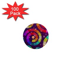 Abstract Background Spiral Colorful 1  Mini Magnets (100 Pack)  by HermanTelo