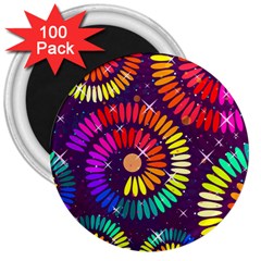 Abstract Background Spiral Colorful 3  Magnets (100 Pack) by HermanTelo