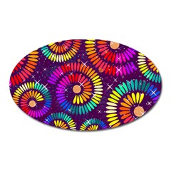 Abstract Background Spiral Colorful Oval Magnet by HermanTelo