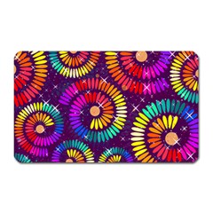 Abstract Background Spiral Colorful Magnet (rectangular) by HermanTelo