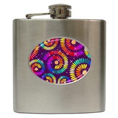 Abstract Background Spiral Colorful Hip Flask (6 Oz)