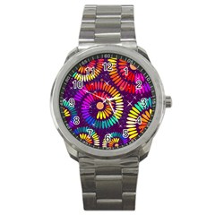 Abstract Background Spiral Colorful Sport Metal Watch