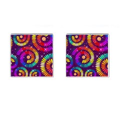 Abstract Background Spiral Colorful Cufflinks (square)