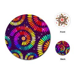 Abstract Background Spiral Colorful Playing Cards (round)