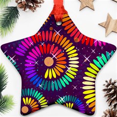 Abstract Background Spiral Colorful Star Ornament (two Sides)