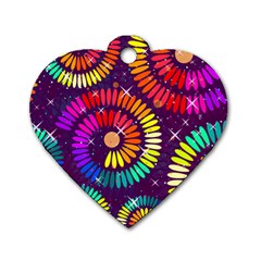 Abstract Background Spiral Colorful Dog Tag Heart (two Sides) by HermanTelo