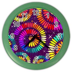 Abstract Background Spiral Colorful Color Wall Clock