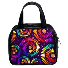 Abstract Background Spiral Colorful Classic Handbag (two Sides)