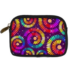 Abstract Background Spiral Colorful Digital Camera Leather Case